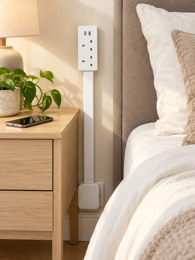 Socket is behind your bed